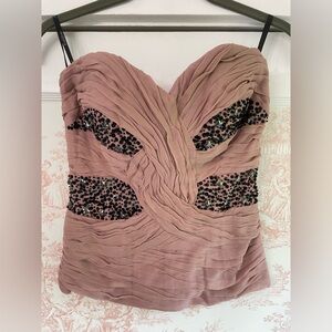 Bebe sequin chiffon bustier
